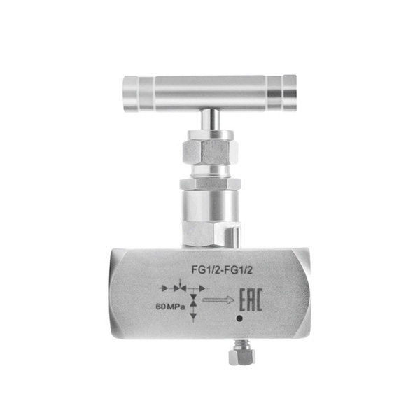 Одновентильный игольчатый клапан SS-2V4, FM20x1,5-FM20x1,5 (внутр.- внутр.), нерж., 60МПа Китай